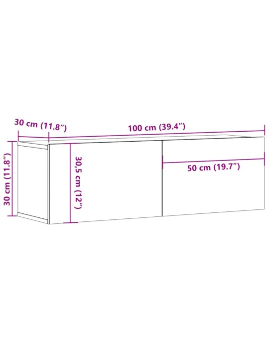 SEINALE PAIGALDATAV TELERIKAPP VANA PUIT 100X30X30 CM