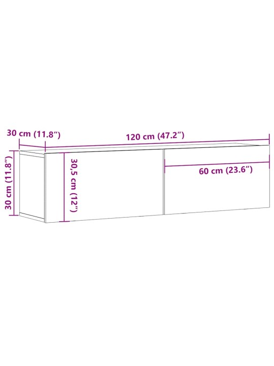 SEINALE PAIGALDATAV TELERIKAPP ARTISAN TAMM 120X30X30 CM