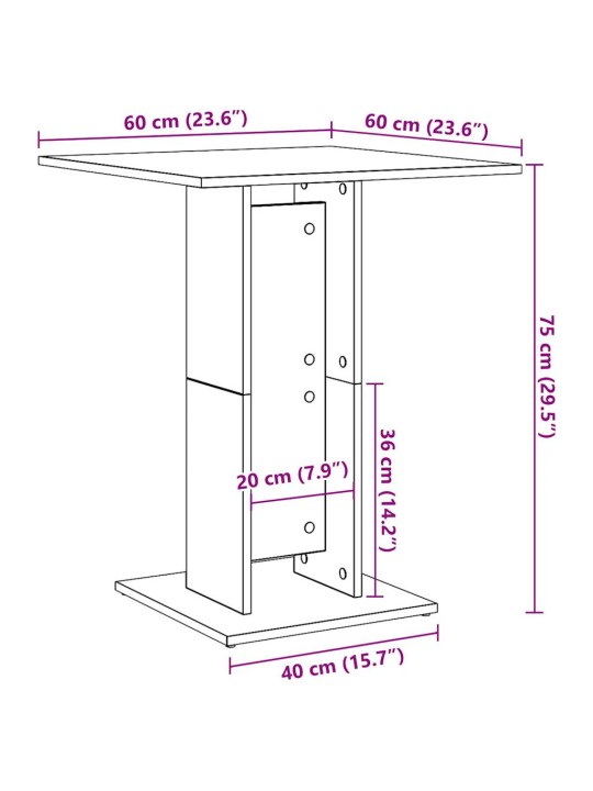 BISTROO LAUD VANA PUIT 60X60X75 CM ENGINEERED WOOD