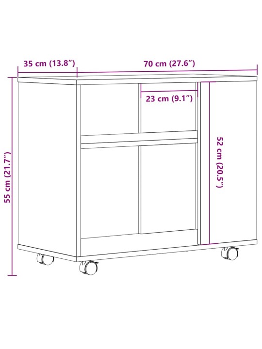 KÜLGLAUD VANA PUIT 70X35X55 CM ENGINEERED WOOD