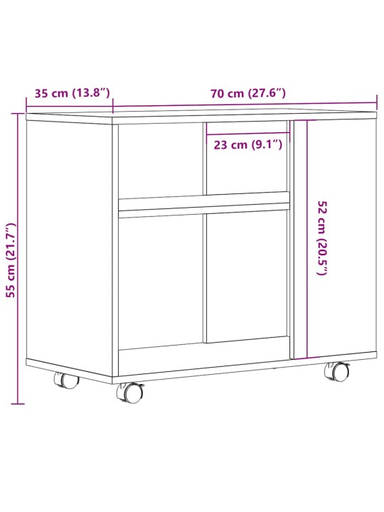 KÜLGLAUD ARTISAN TAMM 70X35X55 CM ENGINEERED WOOD