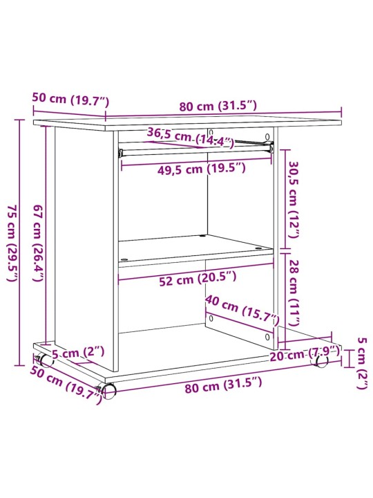ARVUTILAUD VANA PUIT 80X50X75 CM ENGINEERED WOOD