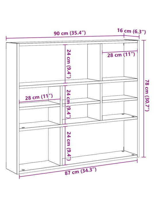 SEINARIIUL ARTISAN TAMM 90X16X78 CM ENGINEERED WOOD