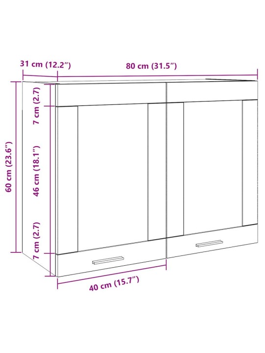 RIPPUV KLAASKAPP “LYON” VANA PUIT 80X31X60 CM ENGINEERED WOOD