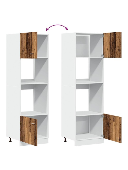 MIKROLAINEKAPP “LYON” OLD WOOD 60X57X207 CM ENGINEERED WOOD