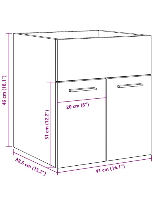 VANNITOA VALAMUKAPP SONOMA TAMM 41X38,5X46 CM EHITUSPUIT