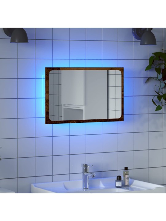 Vannitoapeegel led valgusega vana puit 60x8,5x38 cm