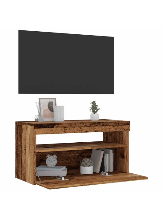 2-OSALINE LED-TULEDEGA TELERIKAPIKOMPLEKT VANA PUIDUST