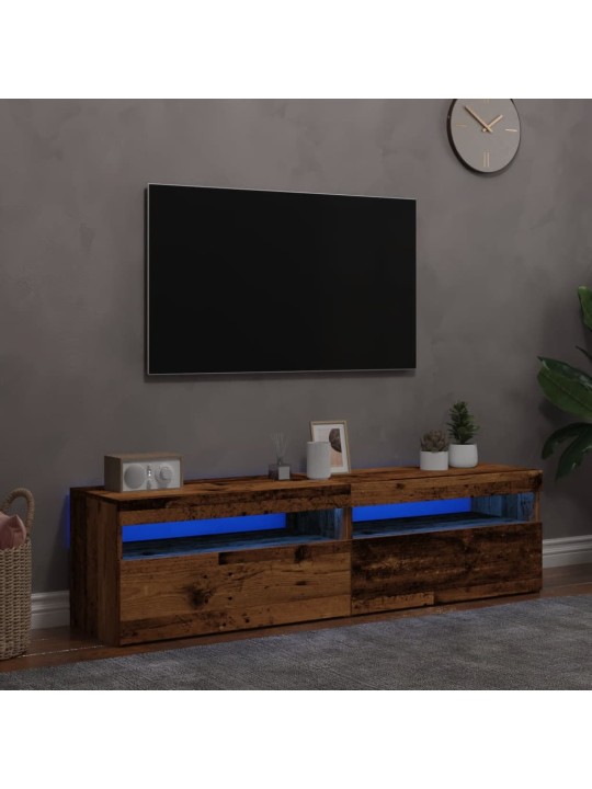 2-OSALINE LED-TULEDEGA TELERIKAPIKOMPLEKT VANA PUIDUST