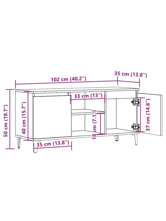 TELERIKAPP VANA PUIT 102X35X50 CM ENGINEERED WOOD