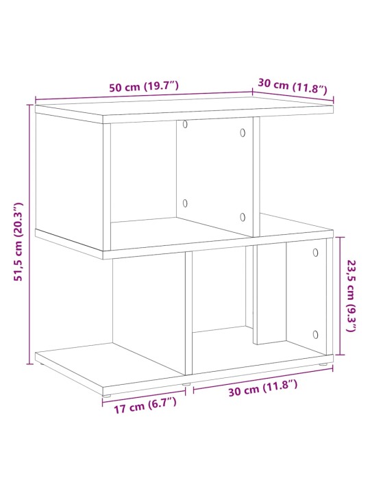 ÖÖKAPP 2 TK, VANA PUIT, 50 X 30 X 51,5 CM, PUITLAASTPLAAT