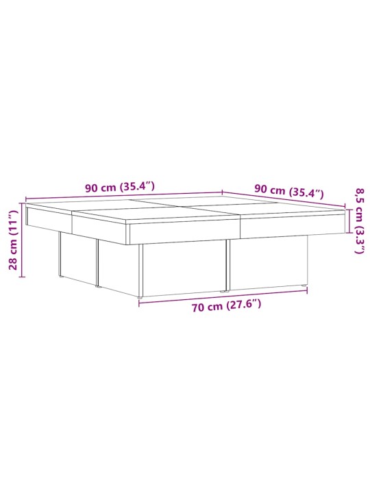 DIIVANILAUD OLD WOOD 90X90X28 CM ENGINEERED WOOD