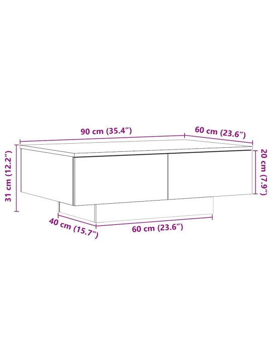 DIIVANILAUD OLD WOOD 90X60X31 CM ENGINEERED WOOD