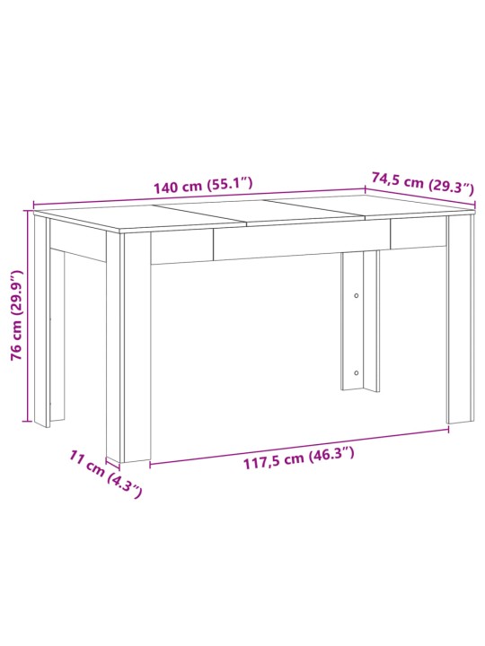 SÖÖGILAUD OLD WOOD 140X74,5X76 CM ENGINEERED WOOD