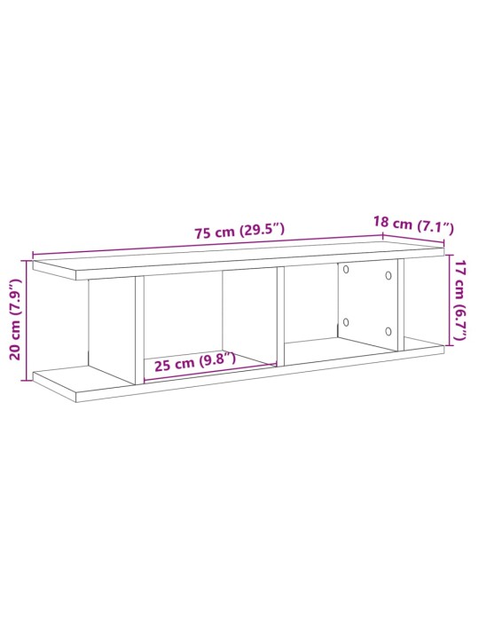 Seinariiulid 2 tk, vana puit, 75x18x20 cm, tehispuit