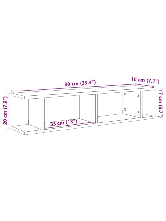 Seinariiulid 2 tk, vana puit, 90x18x20 cm, tehispuit