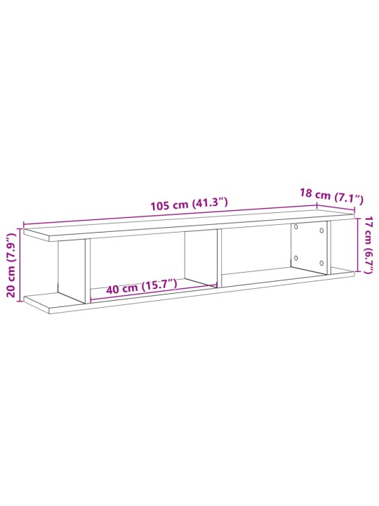 Seinariiulid 2 tk, vana puit, 105x18x20 cm, tehispuit