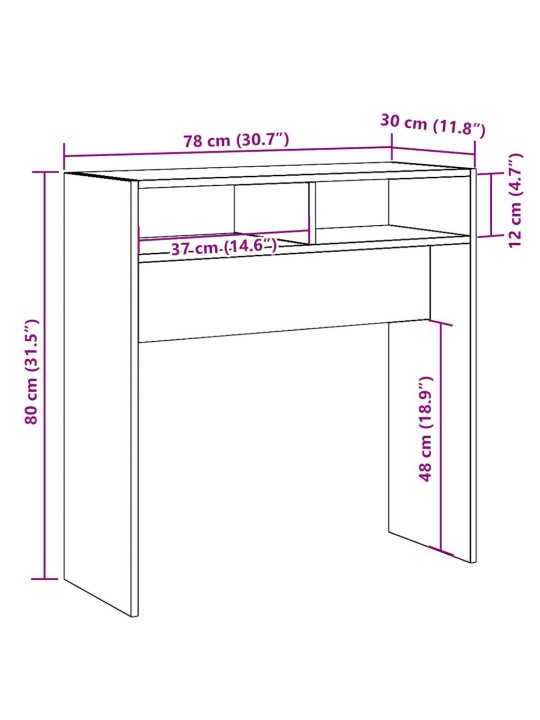 KONSOOLLAUD ARTISAN TAMM 78X30X80 CM ENGINEERED WOOD