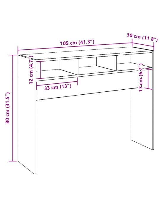 KONSOOLLAUD ARTISAN TAMM 105X30X80 CM EHITUSPUIT