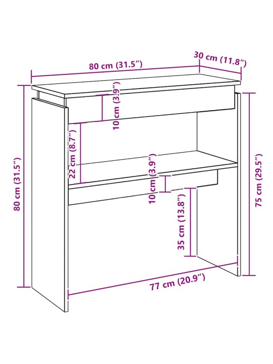 KONSOOLLAUD ARTISAN TAMM 80X30X80 CM ENGINEERED WOOD