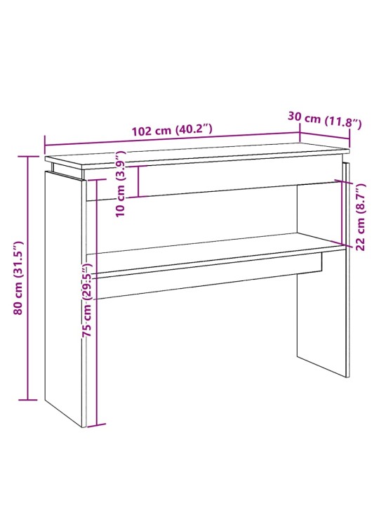 KONSOOLLAUD ARTISAN TAMM 102X30X80 CM EHITUSPUIT