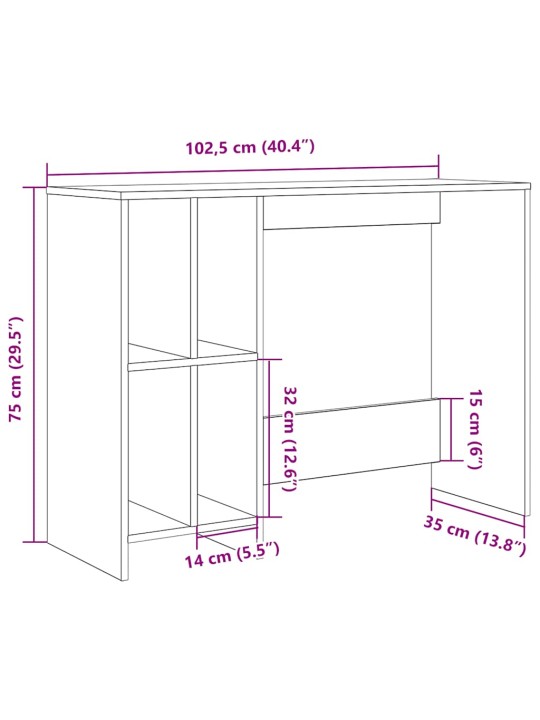 KIRJUTUSLAUD ARTISAN OAK 102,5X35X75 CM ENGINEERED WOOD