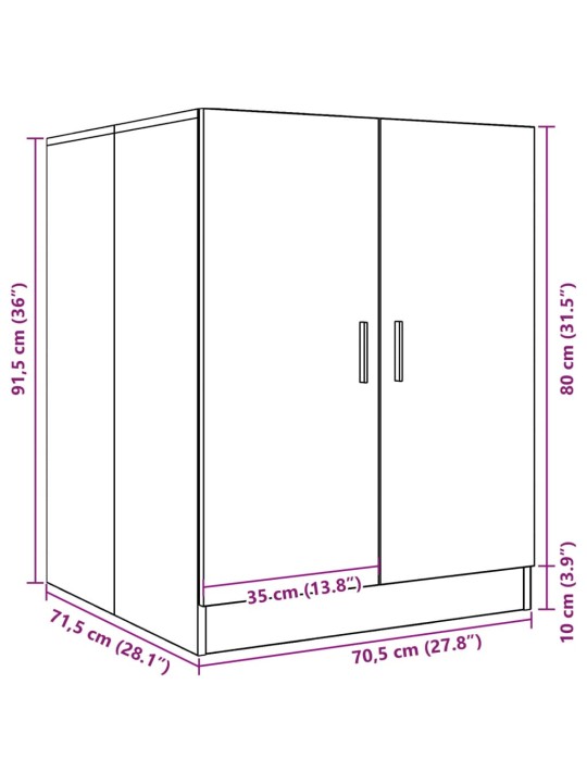 Pesumasinakapp, betoonhall, 70,5x71,5x91,5 cm