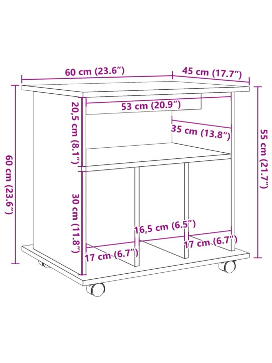 RULLKAPP VANA PUIT 60X45X60 CM ENGINEERED WOOD
