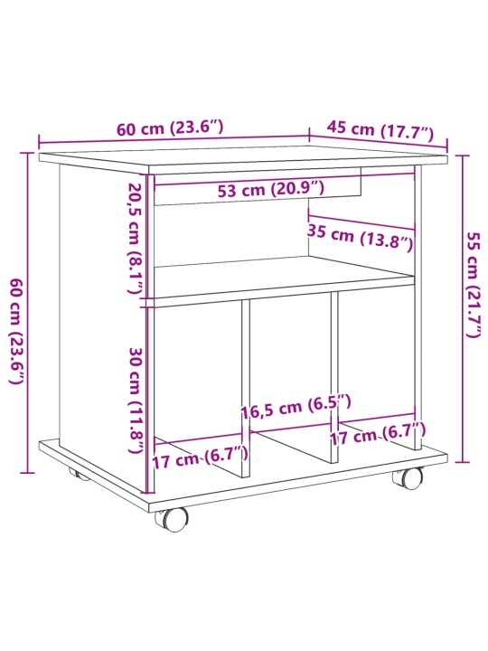 RULLKAPP ARTISAN TAMM 60X45X60 CM INSENERPUIT