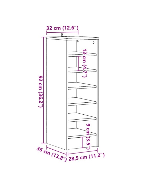 KINGAKAPP OLD WOOD 32X35X92 CM ENGINEERED WOOD