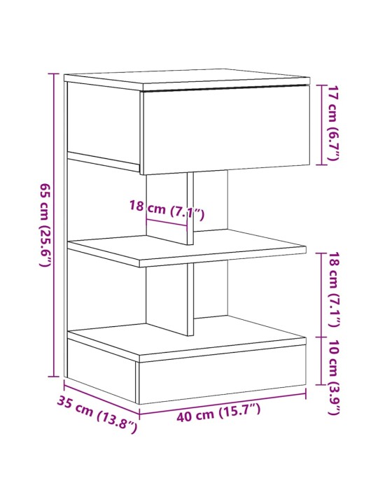 ÖÖKAPP OLD WOOD 40X35X65 CM ENGINEERED WOOD