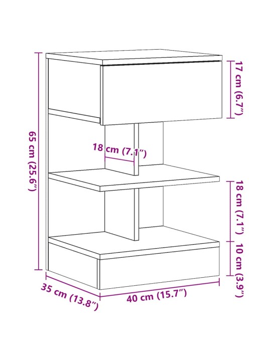 ÖÖKAPID 2 TK ARTISAN OAK 40X35X65 CM ENGINEERED WOOD