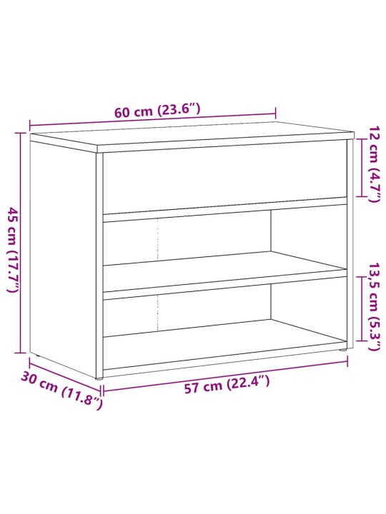 KINGAPINK ARTISAN OAK 60X30X45 CM ENGINEERED WOOD