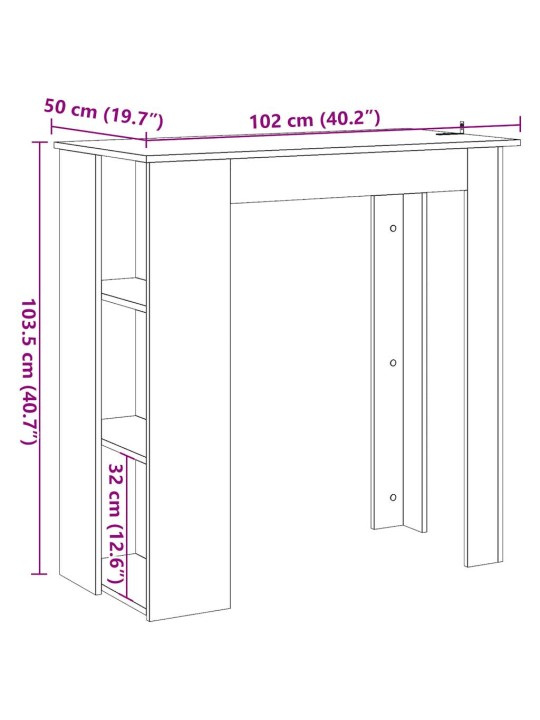 BAARILAUD RIIULIGA VANA PUIT 102X50X103,5 CM TEHNOPUIT