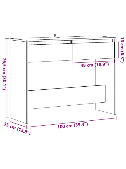 KONSOOLLAUD ARTISAN TAMM 100X35X76,5 CM EHITUSPUIT