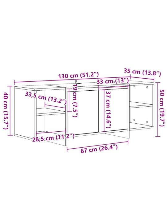 TELERIKAPP ARTISAN OAK 130X35X50 CM ENGINEERED WOOD