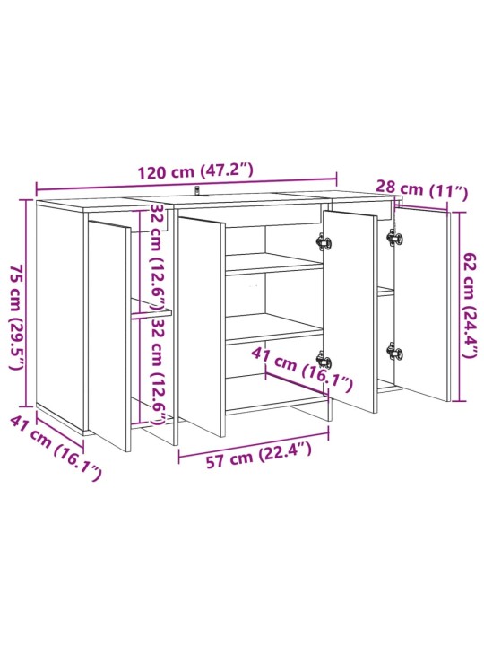 PUHVETKAPP VANA PUIT 120X41X75 CM ENGINEERED WOOD