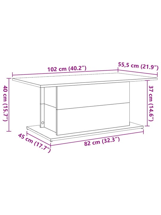 DIIVANILAUD OLD WOOD 102X55,5X40 CM ENGINEERED WOOD