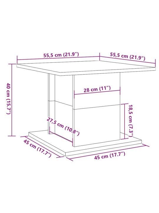 DIIVANILAUD ARTISAN TAMM 55,5X55,5X40 CM EHITUSPUIT