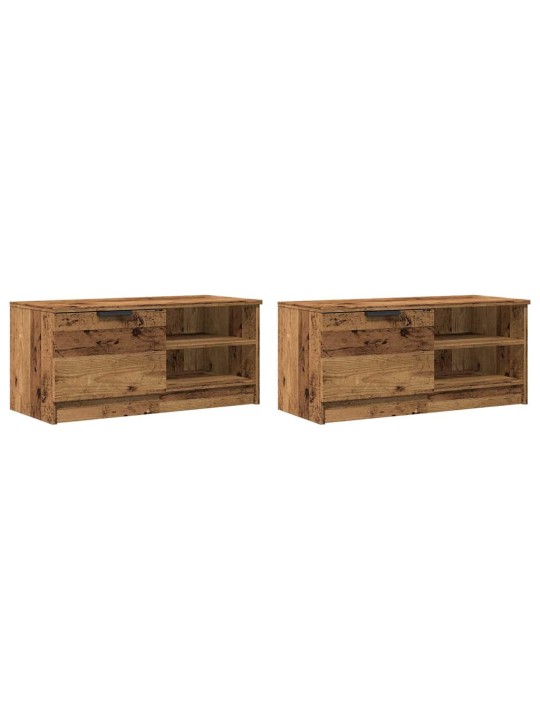 2-OSALINE TELERIKAPI KOMPLEKT VANA PUIT 80X35X36,5 CM TEHISPUIT