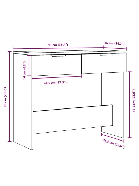 KONSOOLLAUD ARTISAN TAMM 90X36X75 CM ENGINEERED WOOD