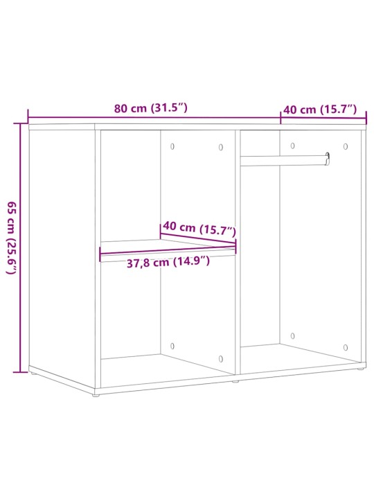 RIIETUSKAPP ARTISAN TAMM 80X40X65 CM EHITUSPUIT