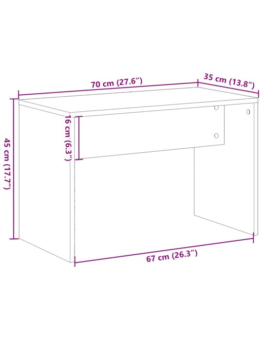 RIIETUSTABLOO OLD WOOD 70X35X45 CM ENGINEERED WOOD
