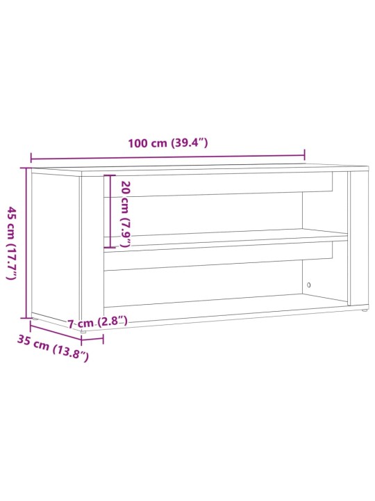 Jalatsipink, vana puit, 100 x 35 x 45 cm, tehispuit