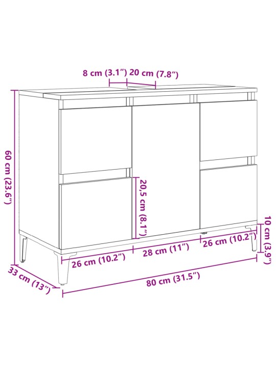 VALAMUKAPP VANA PUIT 80X33X60 CM ENGINEERED WOOD