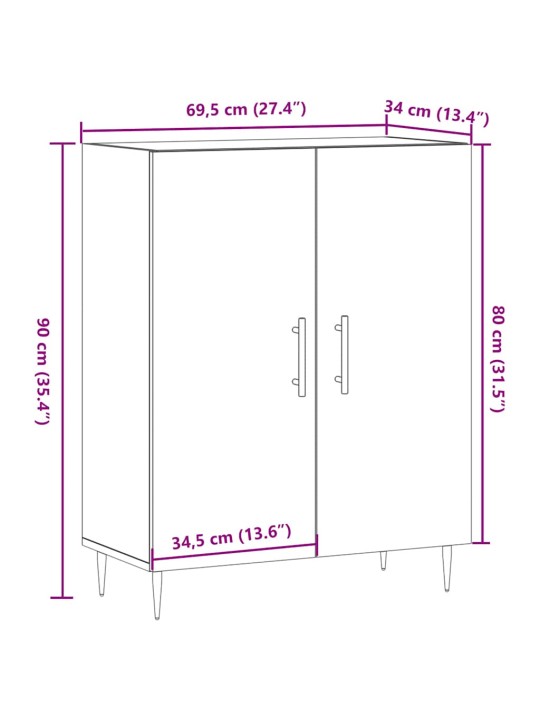 PUHVETKAPP VANA PUIT 69,5X34X90 CM ENGINEERED WOOD