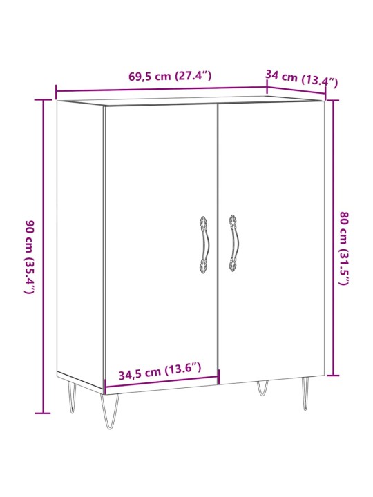 PUHVETKAPP VANA PUIT 69,5X34X90 CM ENGINEERED WOOD