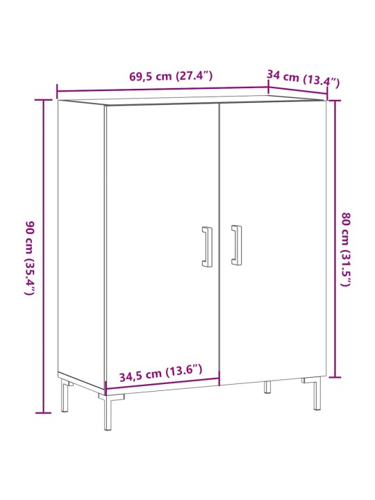 PUHVETKAPP VANA PUIT 69,5X34X90 CM ENGINEERED WOOD