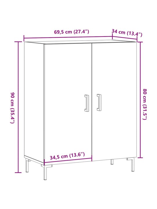 PUHVETKAPP ARTISAN OAK 69,5X34X90 CM ENGINEERED WOOD