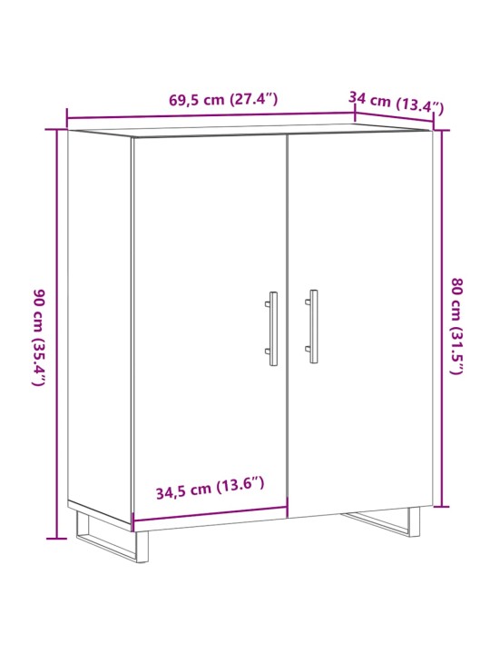 PUHVETKAPP VANA PUIT 69,5X34X90 CM ENGINEERED WOOD